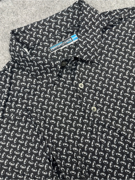 Roundtree & Yorke Other - Roundtree and Yorke Performance Men's 2XB FOOTBALL Print Polo Shirt Stretch Golf